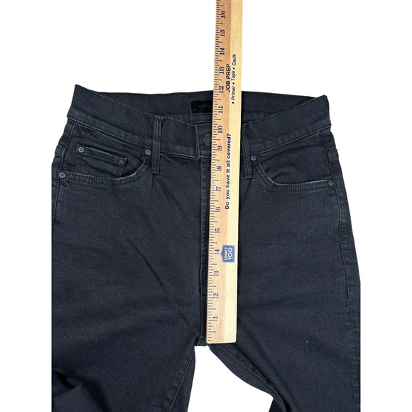 Mother Size 26 The Insider Crop Step Fray Jeans Not Guilty Black Stretch - Picture 7 of 11